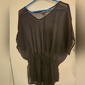 Express Black Sheer Blouse